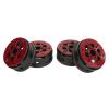 4 Pcs 1.9 Inch RC Car Wheel Rims, Carbon Fiber Lightweight Wheels for 1/10 Remote Control Vehicle, Beadlock Design with Aluminum Alloy Rear Cover, Compatible with SCX10 and RR10 Mo (Red) view 3