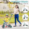 BABY JOY 4 in 1 Tricycle for Toddlers Age 2-4, Kids Trike Baby Balance Bike w/Adjustable Seat & Push Handle, Removable Pedals & Training Wheels, Ride-on Toy for Boys Girls (Green) view 2