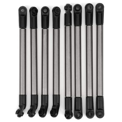 8pcs Metal Link Rod Pull Rod, RC Car Link Rod Accessories, Rust - Proof RC Pull Rod for 1/10 275mm Wheelbase RC Crawler, Includes 8 Durable Metal Link Rods with Fine
