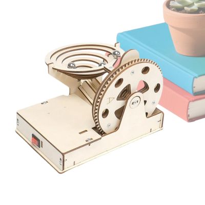 Puzzle Marble Run - Wood 15x9.5x12cm | Wooden Engineering Puzzl | Track Gears Kit, for Boys Girls Home Activity Center School Travel Play Holiday Birthday Party Indoor Outdoor