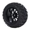 4pcs 12mm Hex 1/10 RC Truck Wheels and Tires Set, Y Shape Texture Rubber Tires for Axial for Hsp for Redcat for Hpi, High Abrasion Resistance RC Car Tires for Rough Terrain Driving view 3