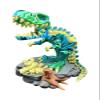 3D Printed Dinosaur, 3D Morphs, LLC XL Flexi-TREX Articulated T. Rex Dinosaur Figure, Green/Blue, 3D Printed Materials, Includes Display Stand view 1