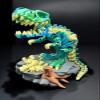 3D Printed Dinosaur, 3D Morphs, LLC XL Flexi-TREX Articulated T. Rex Dinosaur Figure, Green/Blue, 3D Printed Materials, Includes Display Stand view 2