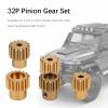 7075 Aluminum Alloy 32P Pinion Gear Set, Motor Gears Kit for RC Car Model, High Performance 12T - 16T Gear Set with 5PCs Accessories, Compatible with 3.175mm Shaft 1/10 RC S CS R31 view 4