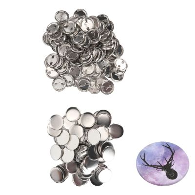 Pin Back Button Parts 100 Sets Sturdy Metal Plastic Rustproof Smoothing Round Badge Button Making Supplies for DIY Craft Projects and Personalized Gifts (37MM)