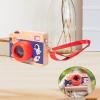 DYNWAVE Wooden Mini Pretend Camera Toy,Sensory Toy Gift,Kaleidoscope Lens with Real Sounds and Light for Children 3 Year Old view 2