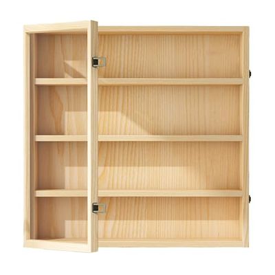 3/4/5/6/7/8 Layer Wooden Display Cabinets, Collectibles Organizer, Toy Curio Figures Display Case, Wall-Mounted Storage Shelf for Home Living Room Bedroom Office Playroom((L