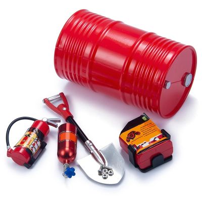 tctrbvv RC Car Toys for 1/10 Oil Drum for Mini Shovel for Fire Extinguisher Nitrogen Bottle 5PCS RC Car Decorations Set RC Crawler Tools(Red)