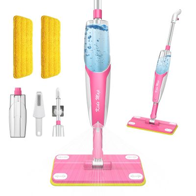 Bluocean 30in Kids Spray Mop, Toddler Cleaning Toy Mop, Magenta