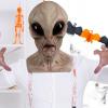 Alien Halloween - Full Head Latex Costume, Scary Horror | Realistic Alien Cosplay Accessory For Parties, Themed Events, Halloween Night, Christmas Fun, Performances, Carnival Dress view 3