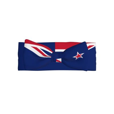vghkeih New Zealand Flag Baby Bow Headband for Girls 0-6 Months - Soft Stretchable Knit Headwrap for Newborn Infant Photography, Shower Gift