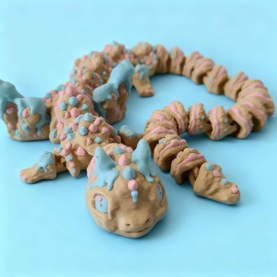 3D-Printed Cookie Dragon Articulated , Cute Cookie Dragon Fidget Toy & Desk Collectible Gift (Style 1)
