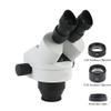 EHVYBDX Microscope Accessories Kit 3.5X-90X Continuous Zoom Binocular Stereo Microscope Head WF10X/20MM Eyepiece Rubber Microscope Slides,Black-7-90X view 2