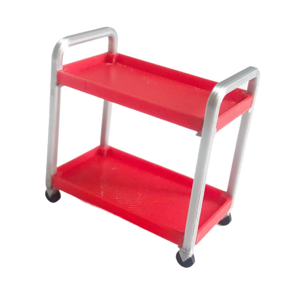 harayaa Trolley Model 1/18 Scale Miniature Sculpture Garage Diorama Tools Storage Collectible PP Material Suitable for Kids Play Scene Car Repair Shop, Style A