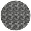 HomeRoots 594979 8 ft. Black & Ivory Round Geometric Washable Indoor & Outdoor Area Rug view 1