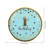 DOITOOL 16pcs First Birthday Party Paper Plates Set, 7" and 9" Disposable Dinner Plates with Gold Foil Accent, 1st Birthday Tableware for Boys view 2