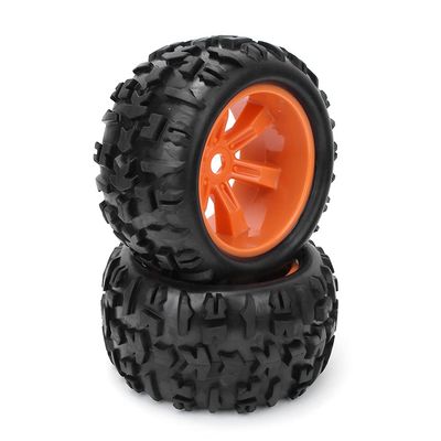 2Pcs RC Wheels Hubs Tyre Rubber Tires, Perfect Replacement for ZD Racing 8477 1/8 Scale RC Car, High Grip Textured Surface with Enhanced Stability, Compatible with Redcat Rovan HPI