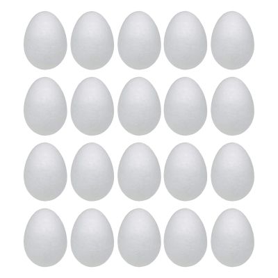 CarpNettore 20x Craft Foam Eggs Easter Eggs 9cm White DIY Painting Ornaments Crafting Supplies for DIY Decorations Kids Arts Projects