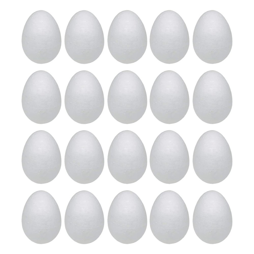 CarpNettore 20x Craft Foam Eggs Easter Eggs 9cm White DIY Painting Ornaments Crafting Supplies for DIY Decorations Kids Arts Projects