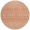 HomeRoots 582640 8 ft. Round Tribal Washable Indoor & Outdoor Area Rug Salmon Gold & Ivory view 1