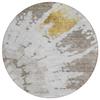 HomeRoots 578318 8 ft. Round Abstract Washable Indoor & Outdoor Area Rug Taupe Khaki & Ivory view 1