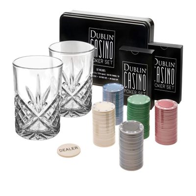 Godinger 28595 Dublin Crystal Casino Poker Set - Ser of 2