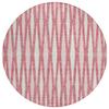 HomeRoots 591863 8 ft. Blush & Ivory Round Geometric Washable Indoor & Outdoor Area Rug view 1