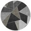 HomeRoots 579555 8 ft. Round Geometric Washable Indoor & Outdoor Area Rug Coffee Charcoal & Gray view 1