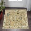HomeRoots 575168 2 x 3 ft. Oriental Rectangle Area Rug with Fringe Beige Blue & Red view 1