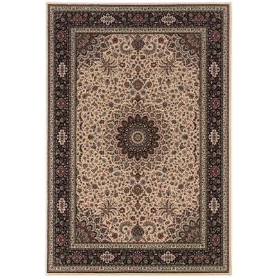 HomeRoots 574279 10 x 13 ft. Ivory & Black Oriental Rectangle Traditional Area Rug