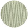 HomeRoots 596263 8 ft. Green & Ivory Round Chevron Washable Indoor & Outdoor Area Rug view 1