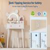 Garvee Toddler Vanity Set with Lights,Bear-Shaped Make Up Vanity Desk with Mirror&Stool,Wooden Princess Toddler Make Up Table Set for Bedroom,Pretend Play Vanity Sets for Little Girls(White) view 2