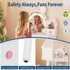 Garvee Toddler Vanity Set with Lights,Bear-Shaped Make Up Vanity Desk with Mirror&Stool,Wooden Princess Toddler Make Up Table Set for Bedroom,Pretend Play Vanity Sets for Little Girls(White) view 3