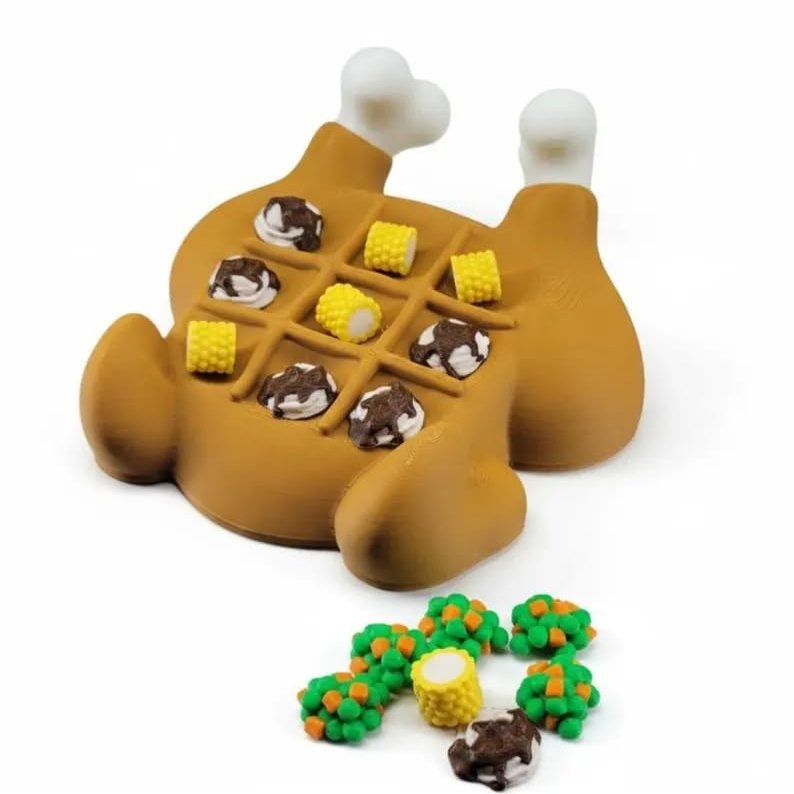 Vexthonarix Turkey Tic Tac Toe,Thanksgiving Table Game,Fall Family Game,Hostess Gift Idea,White Elephant,Travel Tic Tac Toe, Sensory Toy (Light Brown)