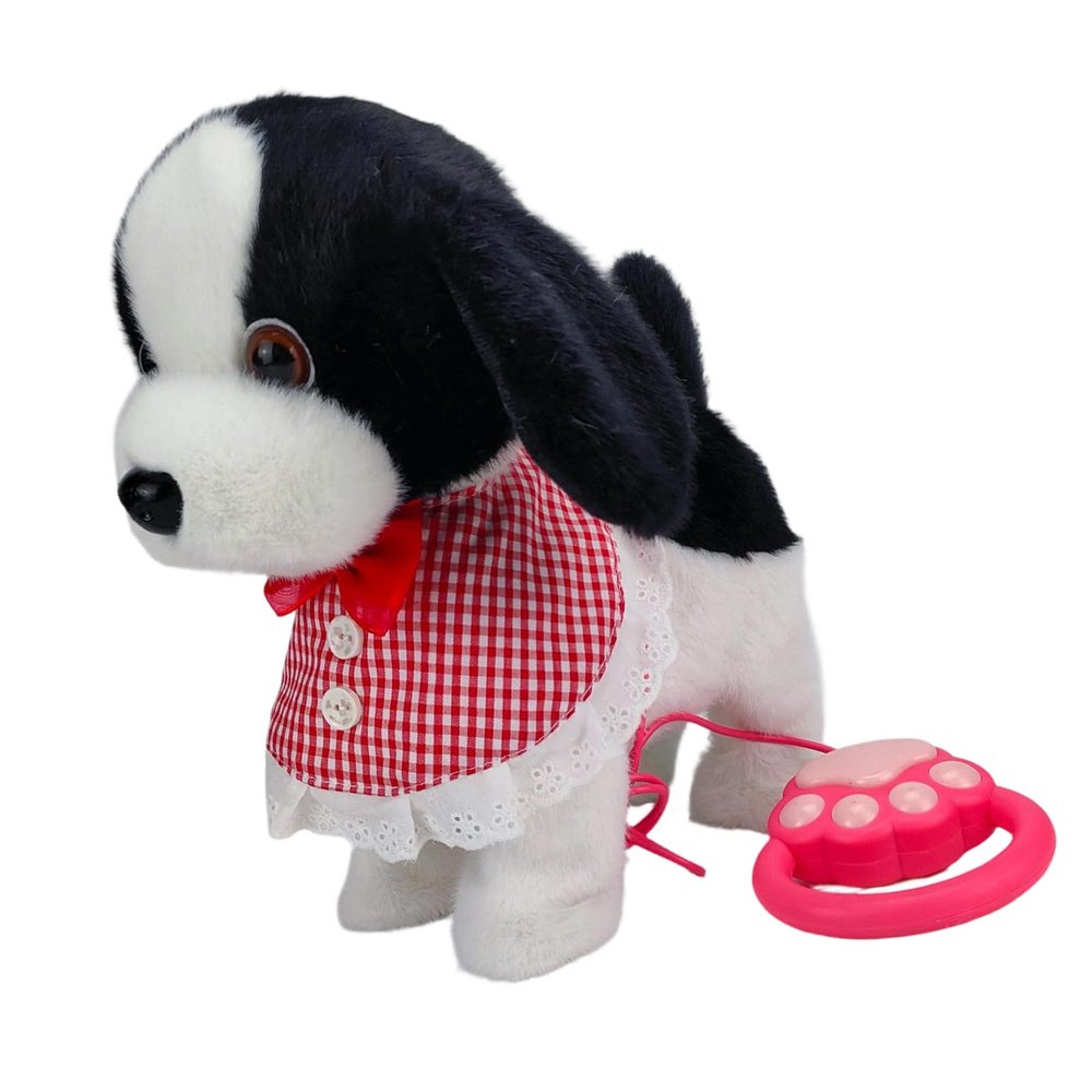 Electronic Plush Puppy Dog , Walking Barking Toy Puppy with Remote Control Leash , Interactive Plush with Simulation Walking Singing Barking Remote Control Pet for Childrens Safe RolePlay Activity