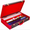 American Mahjong Set 166 Tiles, Complete Mahjong Game Kit with Portable Leather Suitcase, 4 Racks, 2 Storage Trays, Dice, Wind Indicator, Chips, Full Mahjong Accessories for Family Party Travel view 1