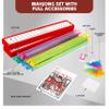 American Mahjong Set 166 Tiles, Complete Mahjong Game Kit with Portable Leather Suitcase, 4 Racks, 2 Storage Trays, Dice, Wind Indicator, Chips, Full Mahjong Accessories for Family Party Travel view 4