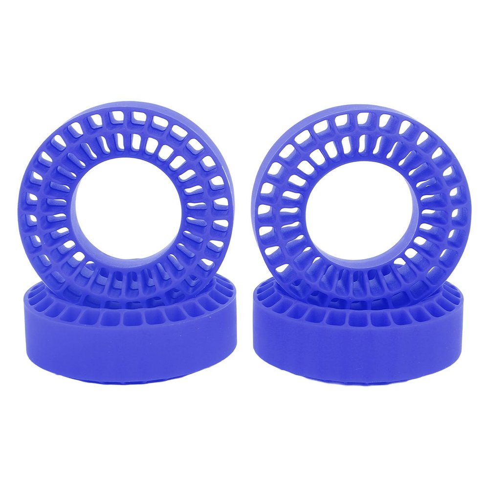 4PCS RC Inserts Fit for 1.0 Inch Tires, Silicone RC Wheel Insert for 1/10 RC Crawler Car, Superior Side Wall Support with Wear Proof Design, Enhanced Traction for Off - Road Terrai (Blue)
