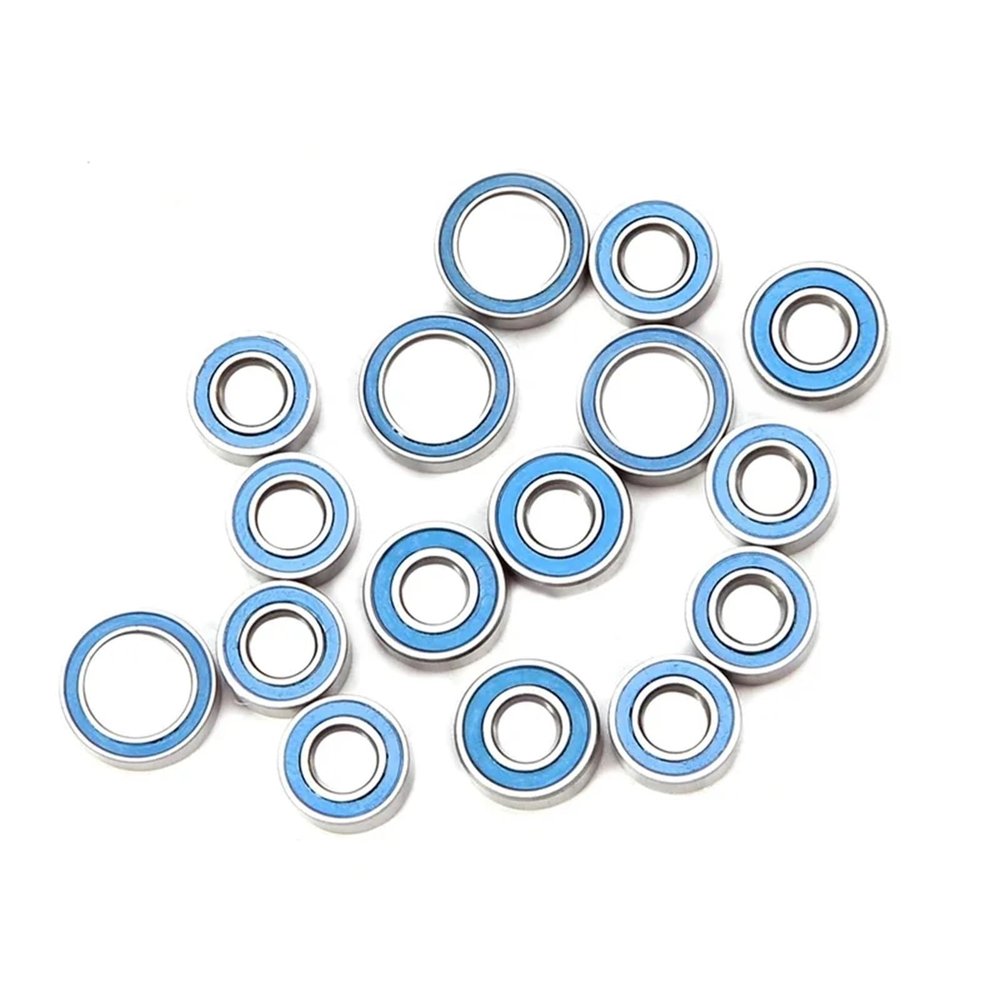 16pcs RC Ball Bearings Kit 5x10x4 5x11x4 8x12x3.5mm Rubber Sealed Compatible for Tamiya TT-02 TT02 1/10 RC Parts confident(TT02 BLUE)