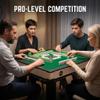 Auto Foldable Mahjong Table for Chinese//Taiwanese Rules - Ultra Thin Electric Shuffling Machine with 10,000+ Cycles, 42mm Mahjong Tiles Without Numerals & Chess Mat (Easy Assembly) (Champagne Color) view 2