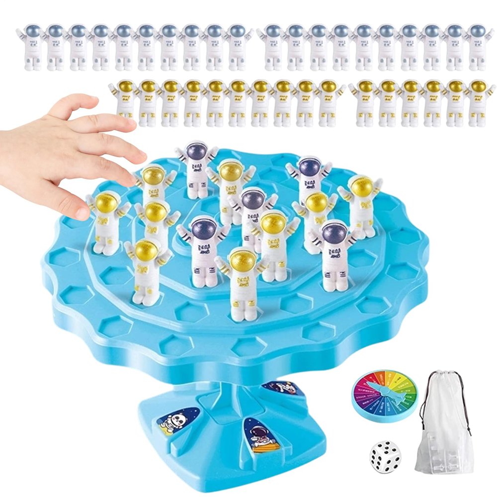 Frog Balance Game - Interactive Funny Desk Toy, Astronaut Two-Player Balanced Tree with Skill Challenge, Engaging Hand-Eye Coordination Game, Playroom Daycare Party Activity for Kids Girls Boys Adults