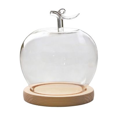 Glass Dome with Base - Fruit Shape Tabletop Decoration | Figure Cloche Glass Dome for Collectors Home Office Retail Store Wedding Jewelry Collectibles Figures Dolls Dining Table Souvenirs