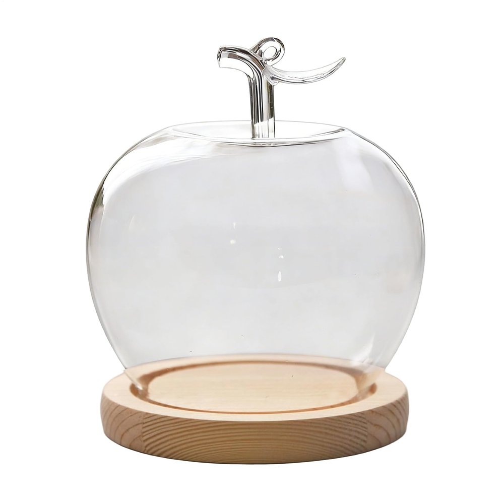 Glass Dome with Base - Fruit Shape Tabletop Decoration | Figure Cloche Glass Dome for Collectors Home Office Retail Store Wedding Jewelry Collectibles Figures Dolls Dining Table Souvenirs