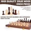 15 Inch Magnetic Chess Set with Wooden Folding Board, Staunton Chess Pieces, 2 Extra Queens Included, Portable Travel Chess Set, Classic Strategy Board Game for Kids & Adults (Walnut) view 2