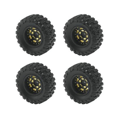 Brass 0.7" Wheel and Brass/Offset and 0.7 Wheel Tire with Foam for SCX30 Cars Upgrade Parts 4pcs/Set (Wheel Offset and Tire Set)