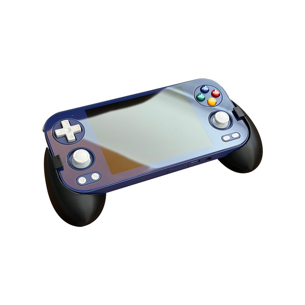 3D Printed Grip for RG476H Handheld Game Console, Ergonomic Grip Compatible Screen Protector Version (Black)