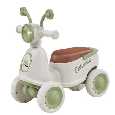 Wiggle Scooter 4 Wheel Scooter for Kids with Music & LED Light, Wiggle Car for Age 1-3 Boys Girls Kids Balance Bike(Green,Silent Wheel)
