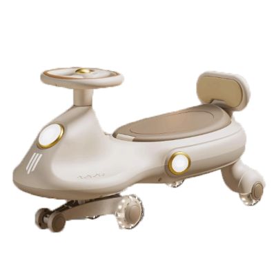 Wiggle Scooter Wiggle Car for Kids Swing Car with LED Flashing Wheels Uses Twist Turn for 3 Year Old Up(Brown)