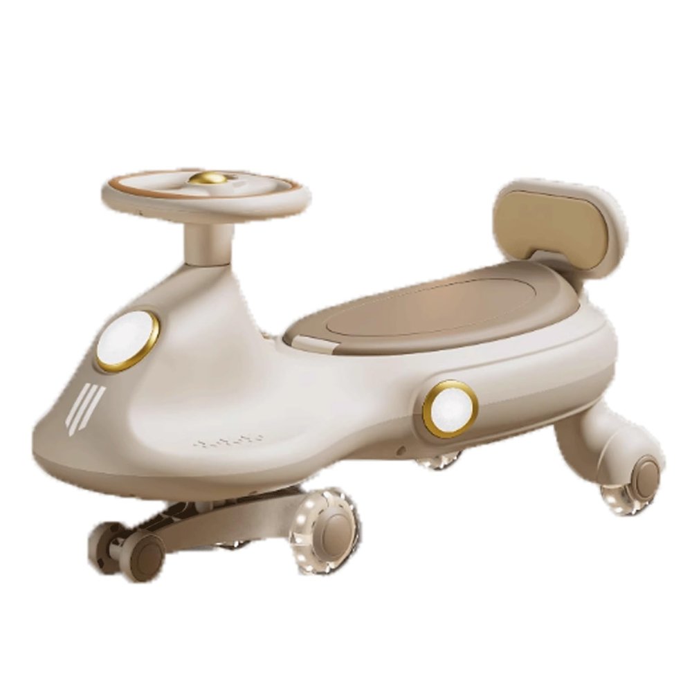 Wiggle Scooter Wiggle Car for Kids Swing Car with LED Flashing Wheels Uses Twist Turn for 3 Year Old Up(Brown)