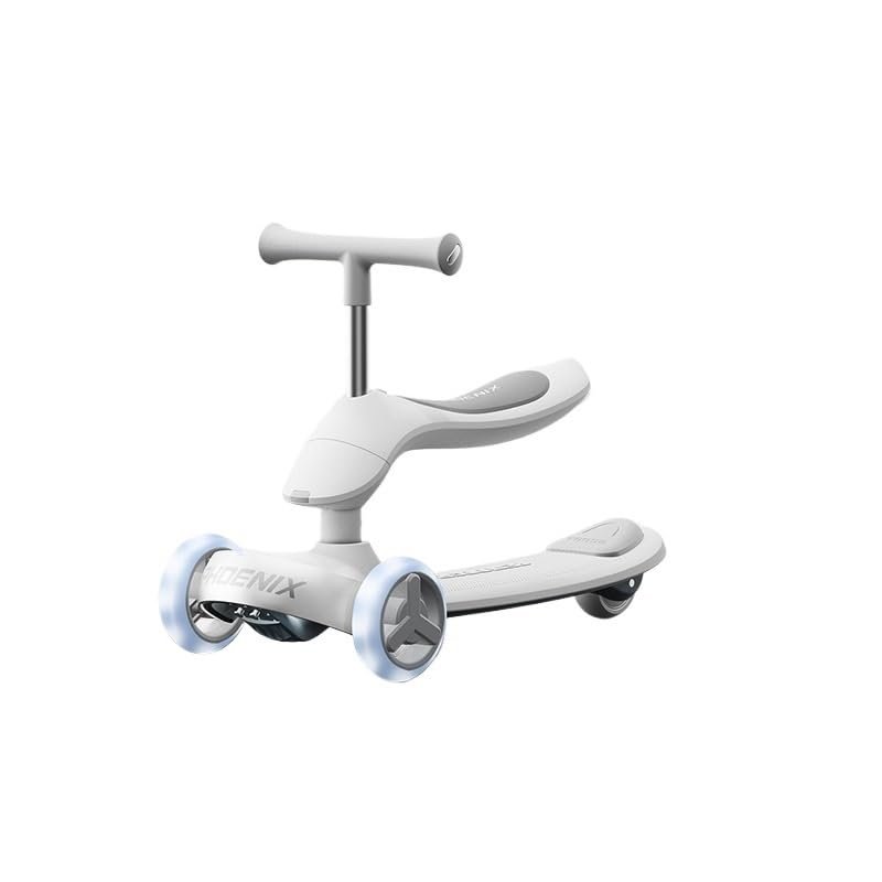 Wiggle Scooter Children's Scooter Foldable Kick Scooter Portable Push Balance Scooters with Seat Cushion for Boys and Girls(Grey)